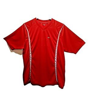 Vintage Nike Mens XL Travis Scott Mini Swoosh Spell Out Block Letter T-Shirt Red